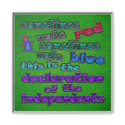 declaration of the independents - framed canvas art (green turf)