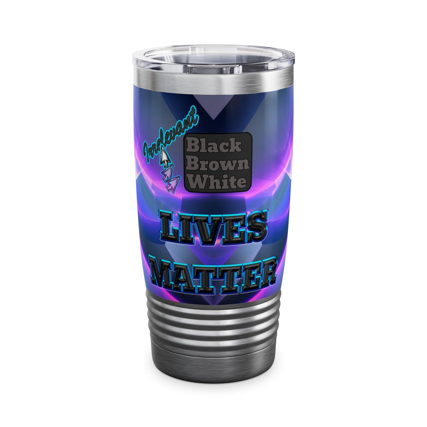 irrelevant - Ringneck Tumbler, 20oz (grey-pink wave)