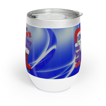 santa's shoes - Chill Wine Tumbler (blue-white wave)
