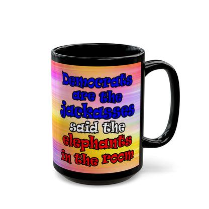 donkeys and elephants - Black Mug (color blur)