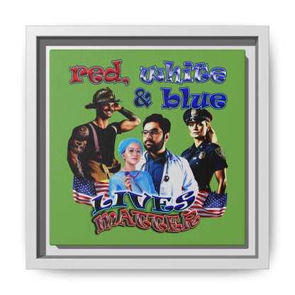 rw&b lives matter - framed canvas art (green)