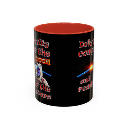 defy conquer reach - Accent Mug (black)