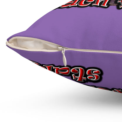 defy conquer reach - Spun Polyester Square Pillow - (light purple)