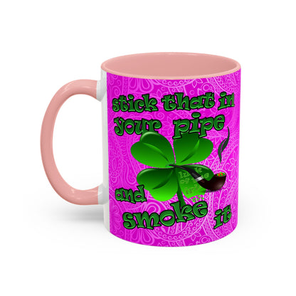 celtics logo - Accent Mug (pink swirl)