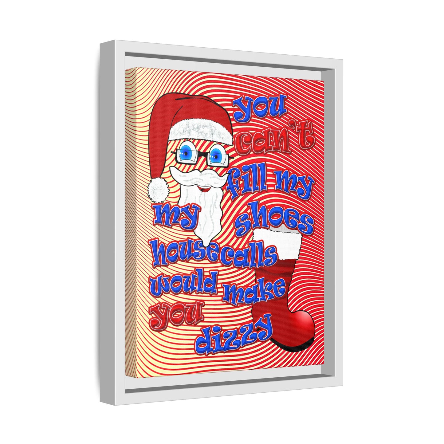 santa's shoes - framed canvas art (yellow-orange wave)