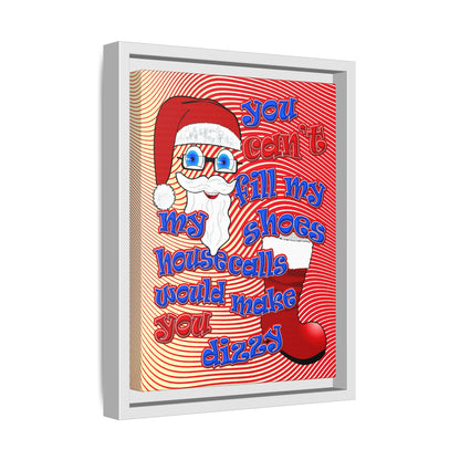 santa's shoes - framed canvas art (yellow-orange wave)