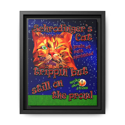 schrodinger's cat - framed canvas art ('snoops' background)