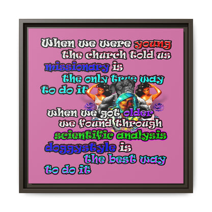 doggystyle - framed canvas art (light pink)