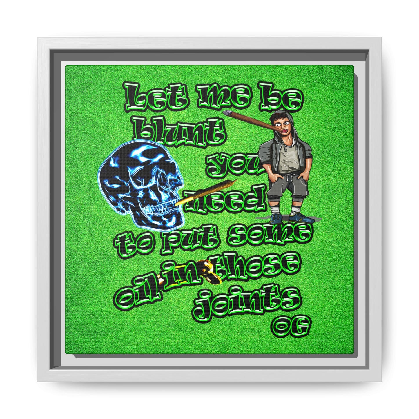 og - framed canvas art (green turf)
