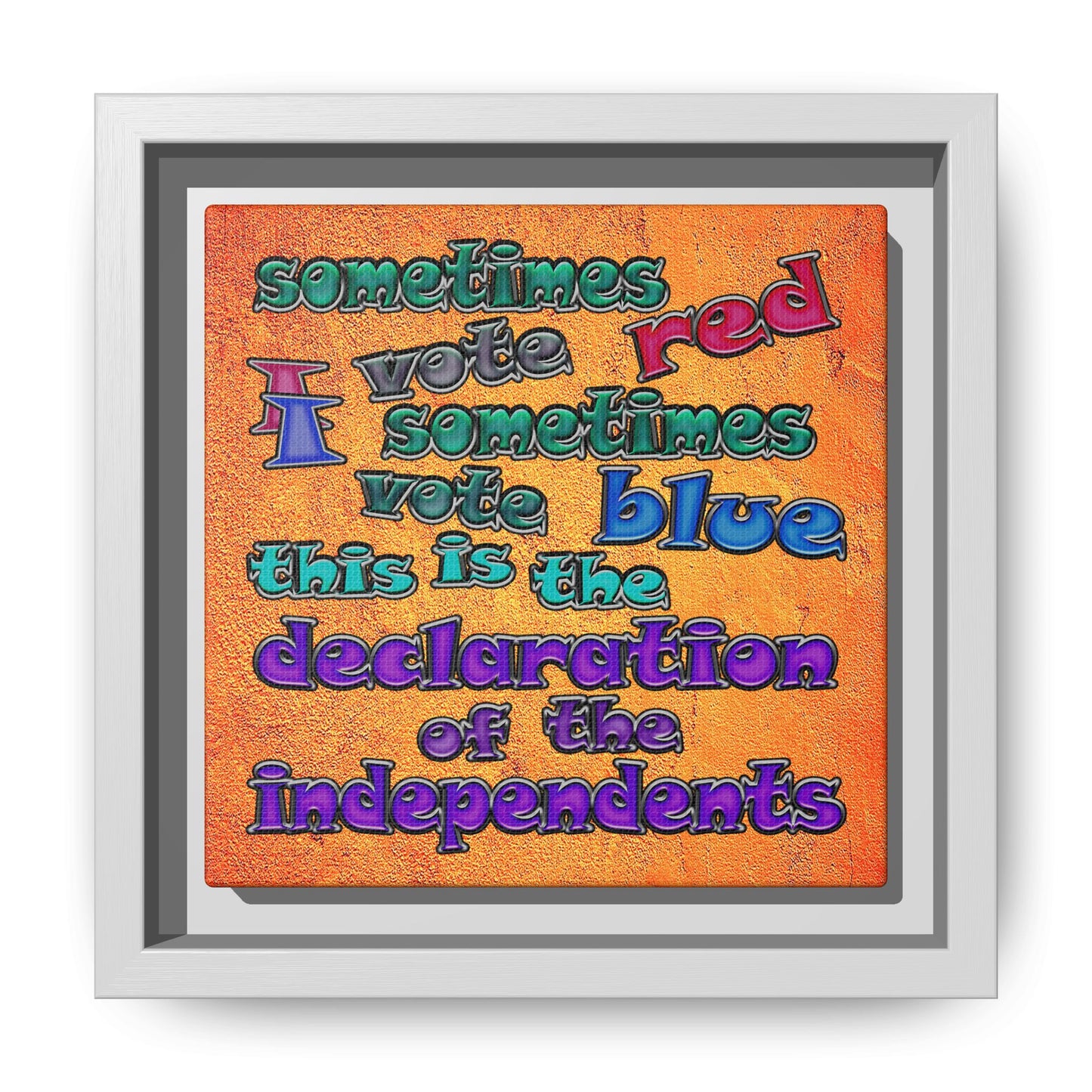 declaration of the independents - framed canvas art (burnt orange)