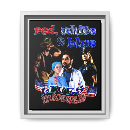 rw&b lives matter - framed canvas art (black)