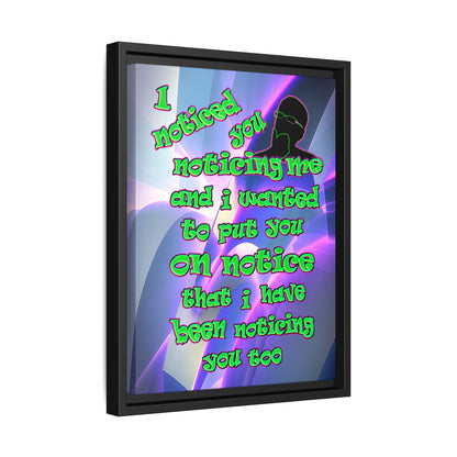 noticed you noticing - framed canvas art (grey-pink wave)