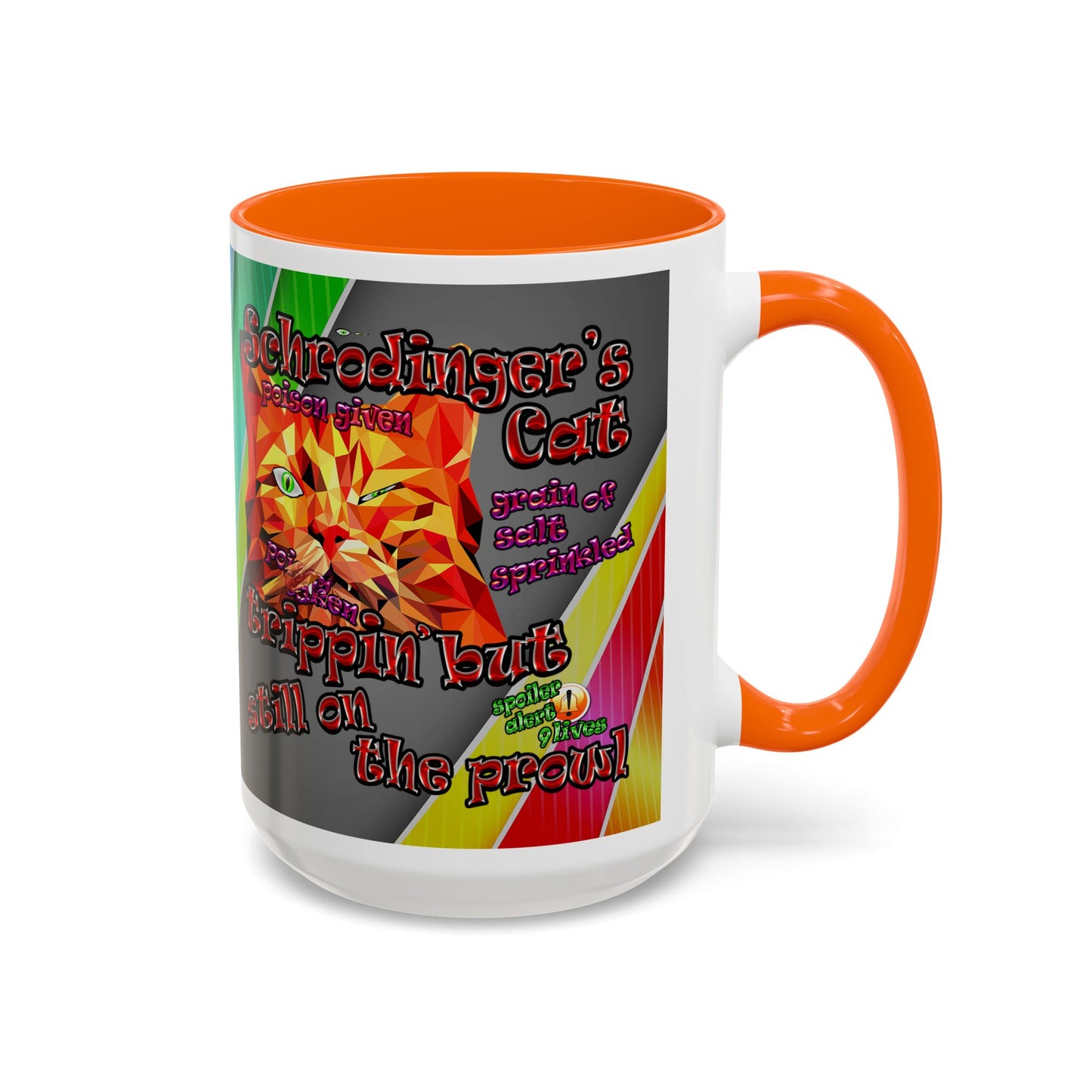 schrodinger's cat - Accent Mug (rainbow split)