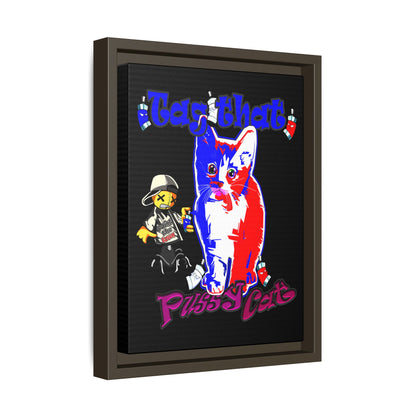tag that - framed canvas art (black)