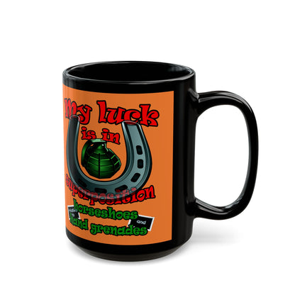 my luck - Black Mug (crusta)