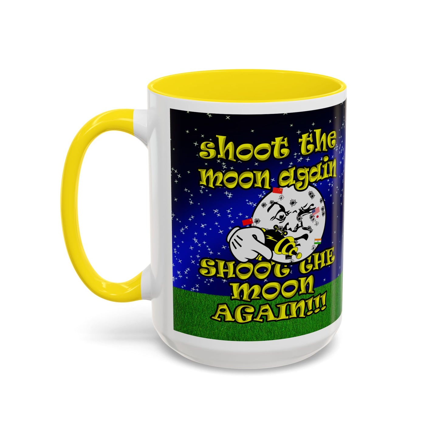 shoot the moon again - Accent Mug ('snoops' background)