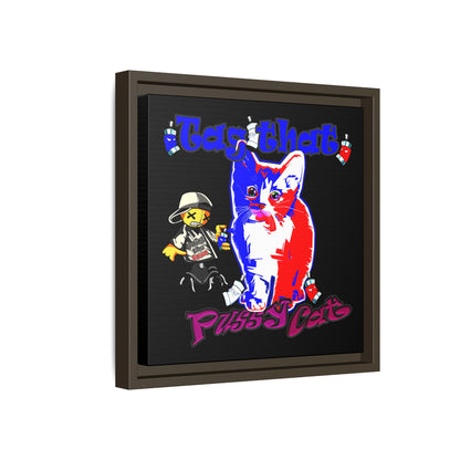 tag that - framed canvas art (black)