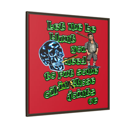og - framed canvas art (dark red)