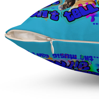 drop the beat - Spun Polyester Square Pillow - (turquoise)
