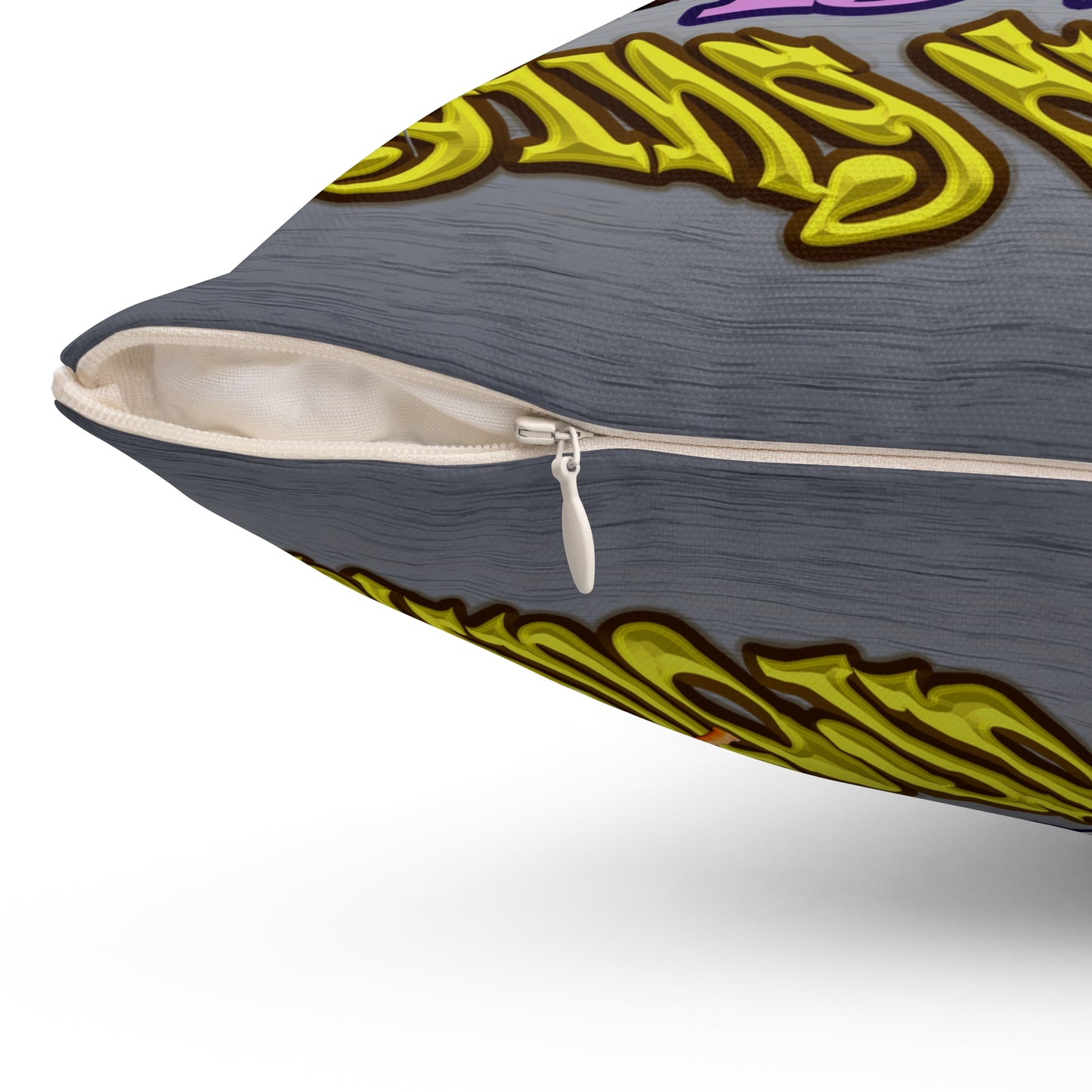 the bum's shit - Spun Polyester Square Pillow - (brushed nickel)