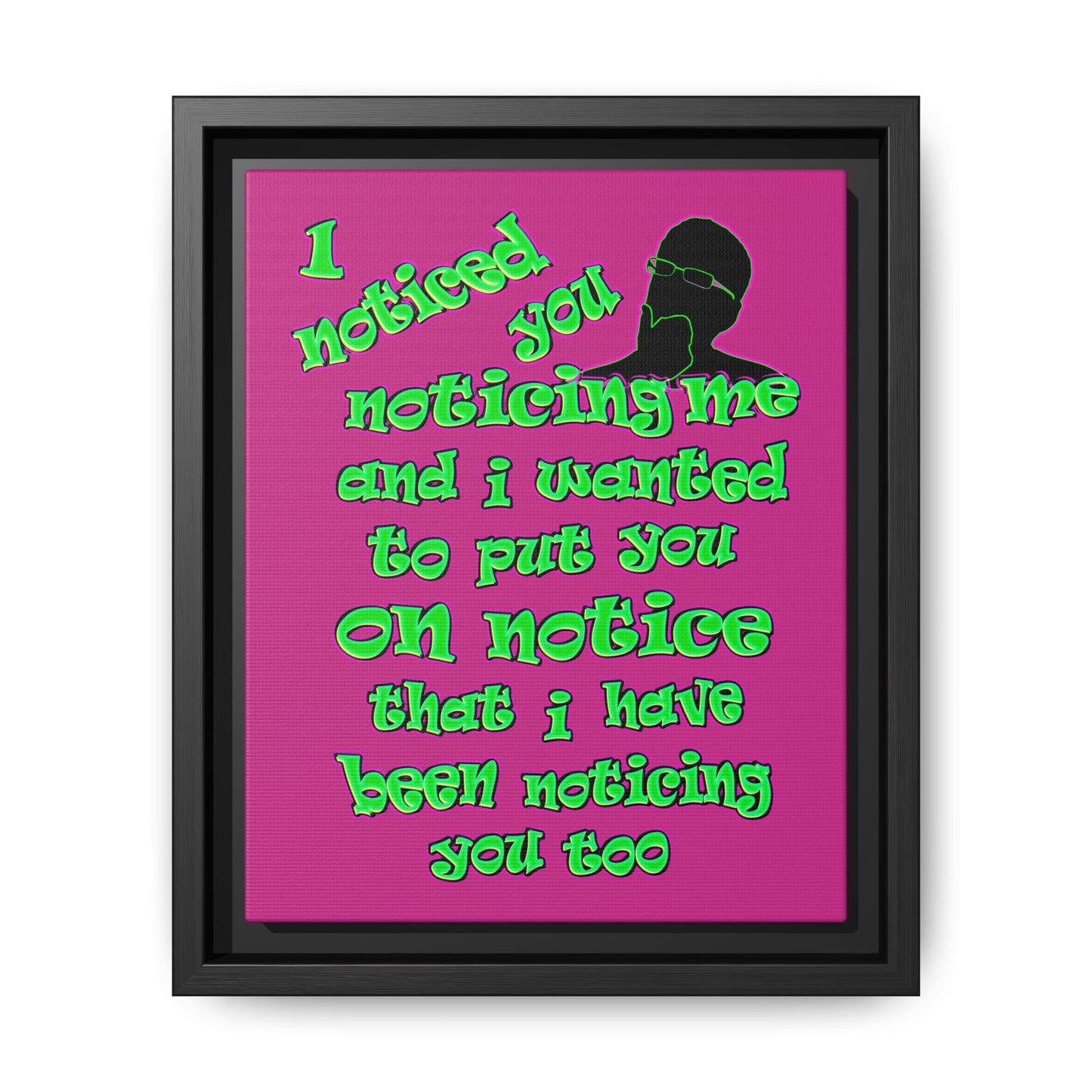 noticed you noticing - framed canvas art (pink)