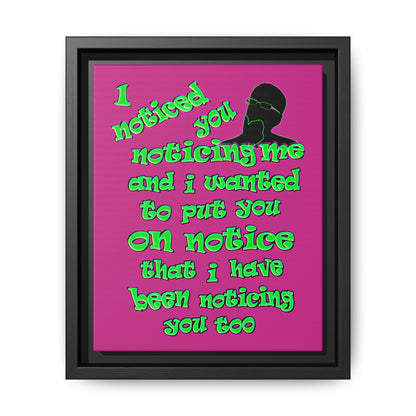 noticed you noticing - framed canvas art (pink)
