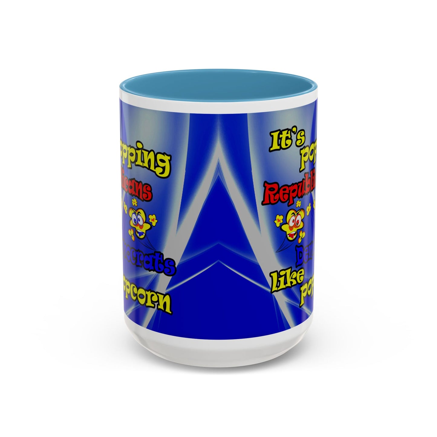 popping like popcorn - Accent Mug (blue-white wave)