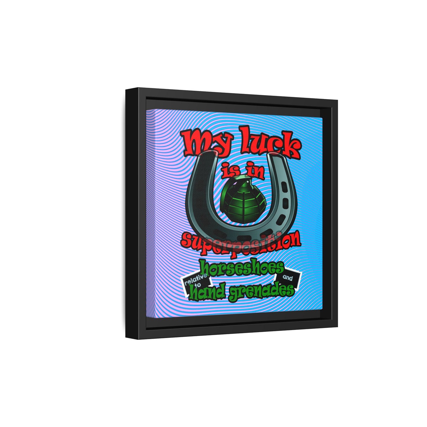 my luck - framed canvas art (light blue-purple wave)