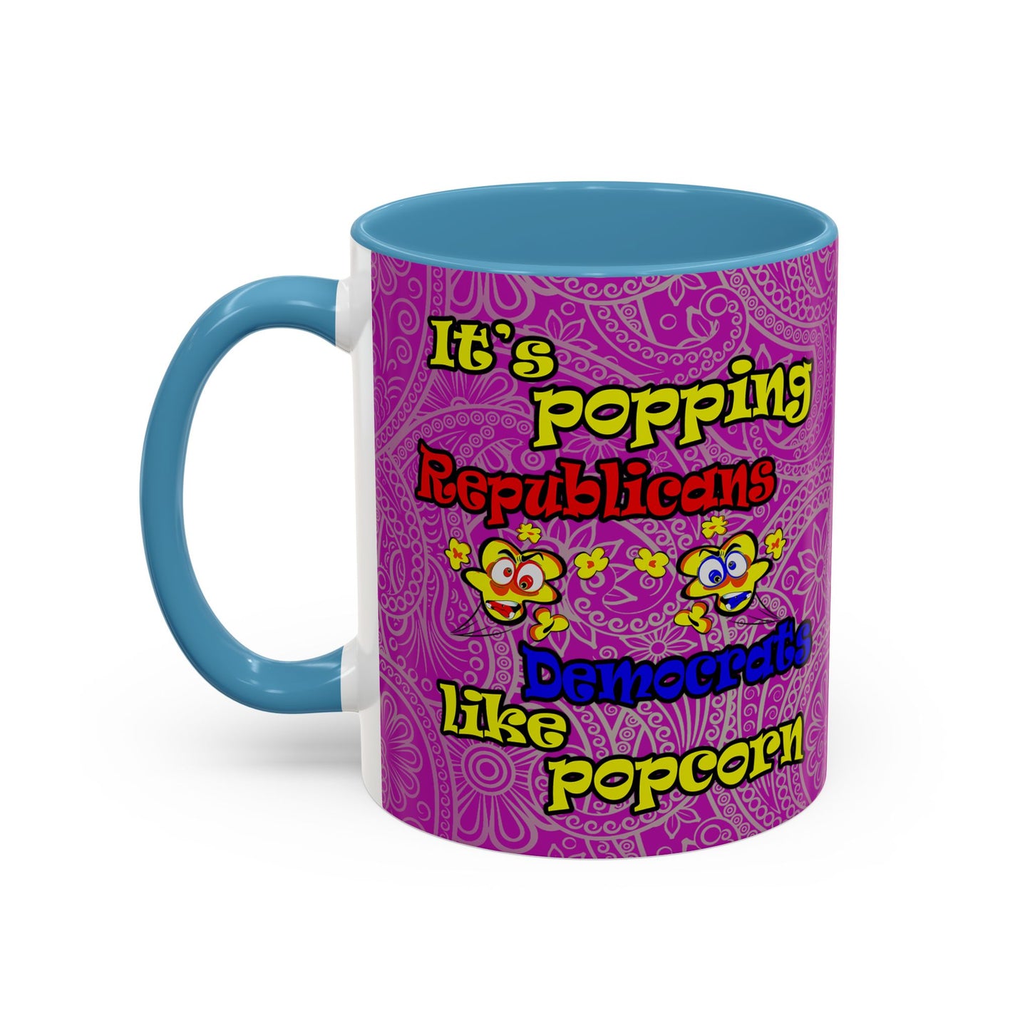 popping like popcorn - Accent Mug (pink swirl)