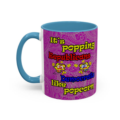 popping like popcorn - Accent Mug (pink swirl)