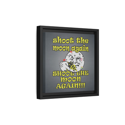 shoot the moon again - framed canvas art (grey-light grey)