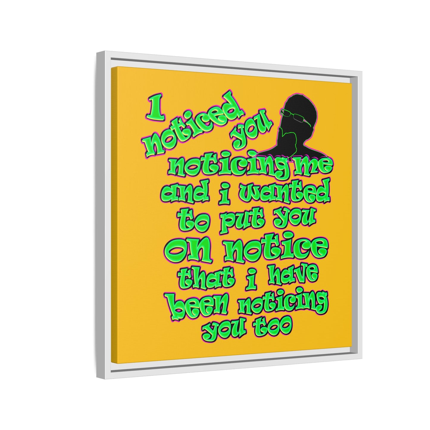 noticed you noticing - framed canvas art (yellow)