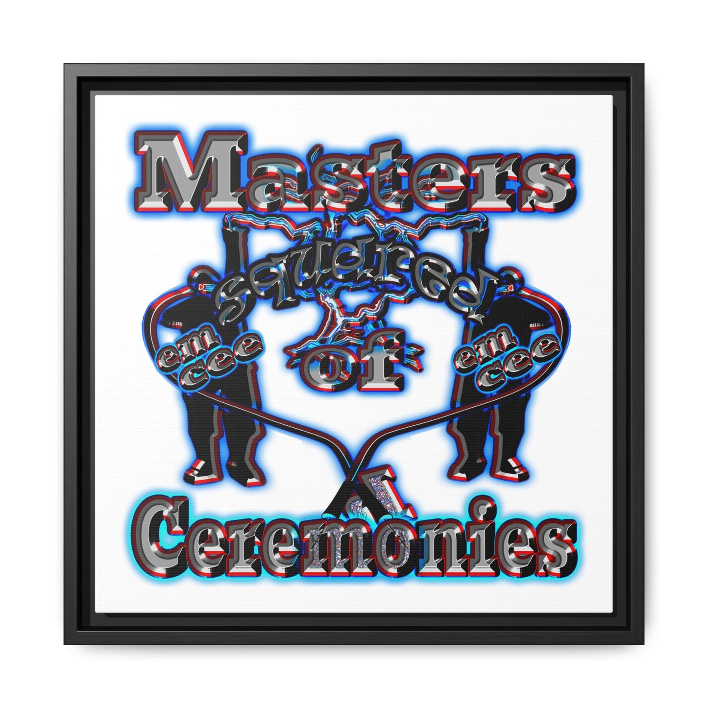 em cee squared - framed canvas art (white)