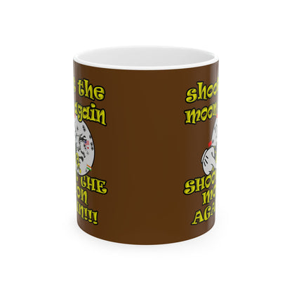 shoot the moon again - White Mug (brown)