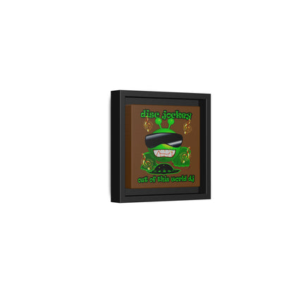 disc jockey - framed canvas art (brown)