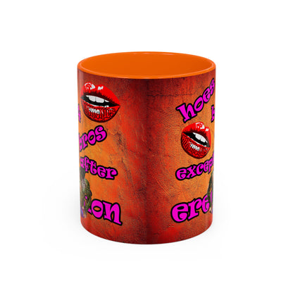 hoes b4 bros - Accent Mug (burnt orange)
