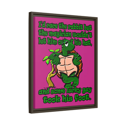 turtle race - framed canvas art (pink)