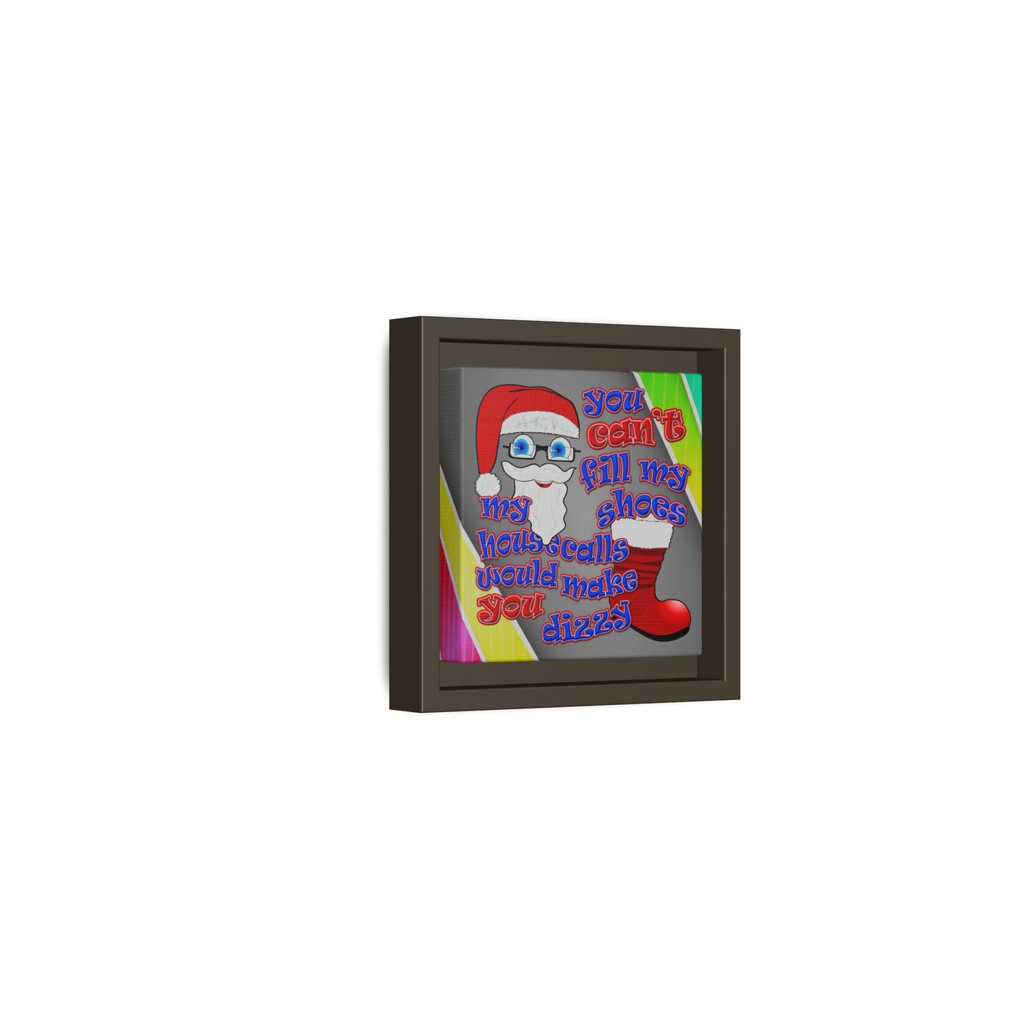 santa's shoes - framed canvas art (rainbow split)