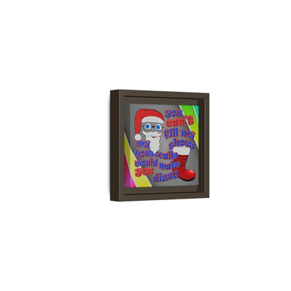santa's shoes - framed canvas art (rainbow split)