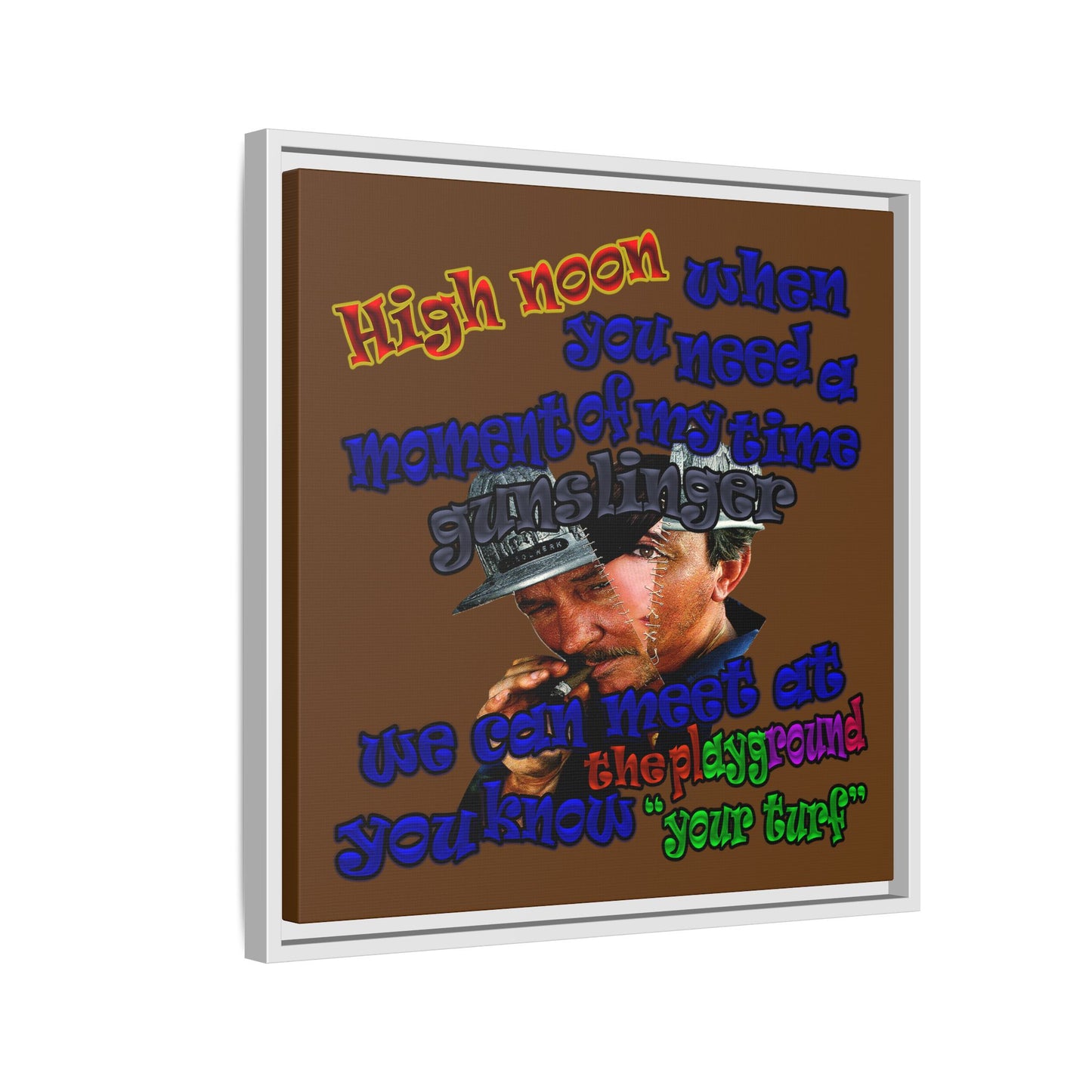 high noon - framed canvas art (brown)