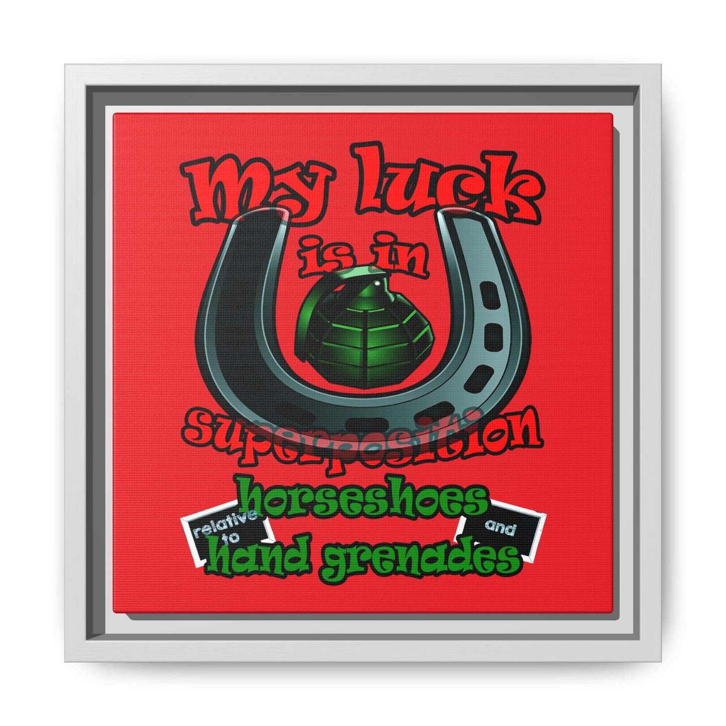my luck - framed canvas art (red)