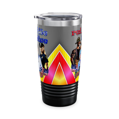 rw&b lives matter - Ringneck Tumbler, 20oz (rainbow split)