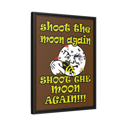 shoot the moon again - framed canvas art (brown)