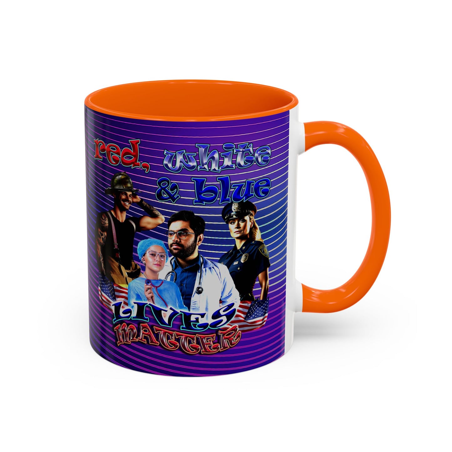rw&b lives matter - Accent Mug (purple wave)