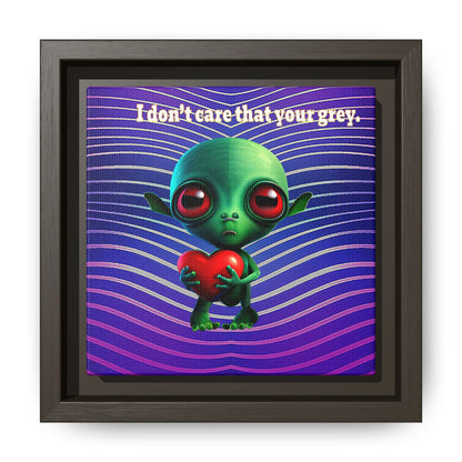 I don't care that your grey - framed canvas art (purple wave)