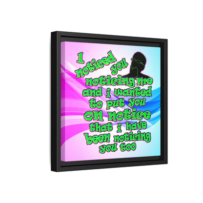 noticed you noticing - framed canvas art (light blue-pink wave)