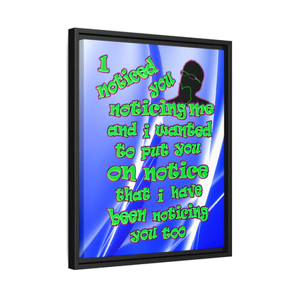 noticed you noticing - framed canvas art (blue-white wave)