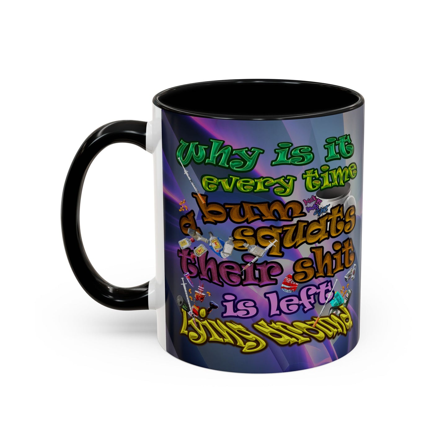 the bum's shit - Accent Mug (grey-pink wave)