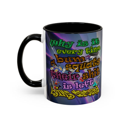 the bum's shit - Accent Mug (grey-pink wave)