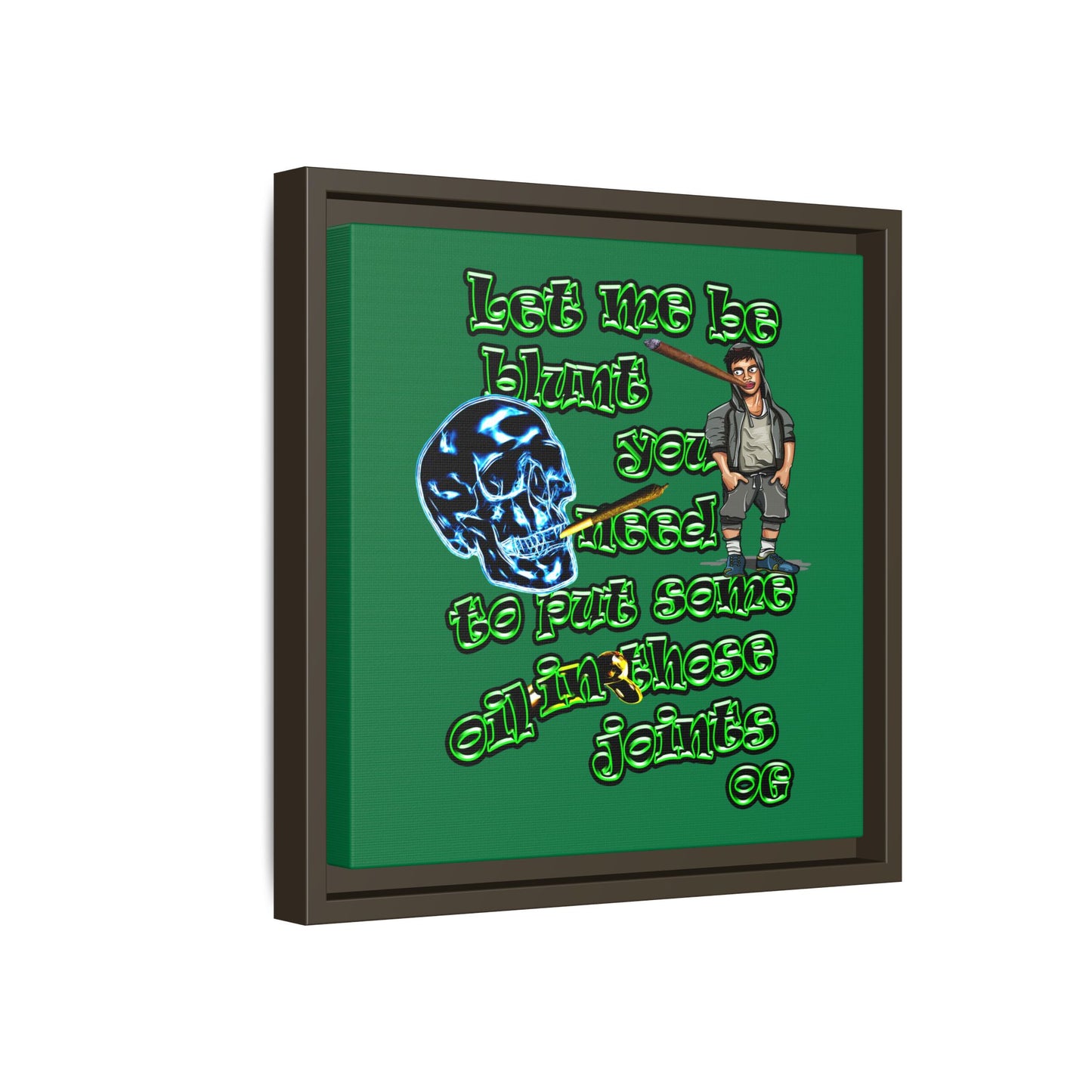 og - framed canvas art (dark green)